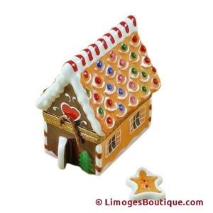 Gingerbread House Limoges Porcelain Box Rochard
